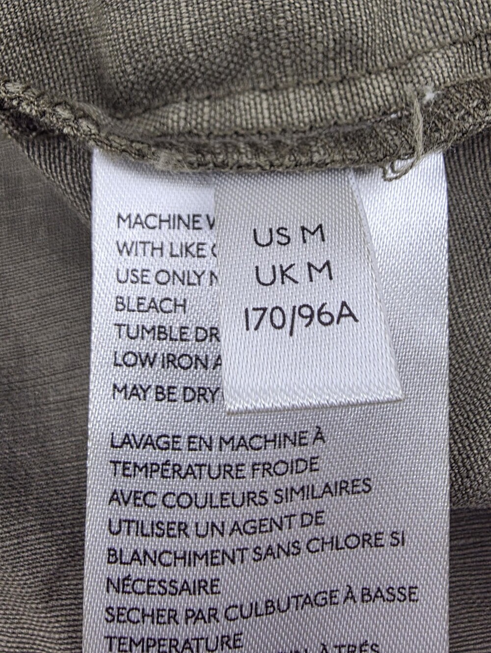 Anthropologie Olive Linen Blend Funnel Neck Utility Jacket Bell Sleeve Medium - Picture 14 of 15